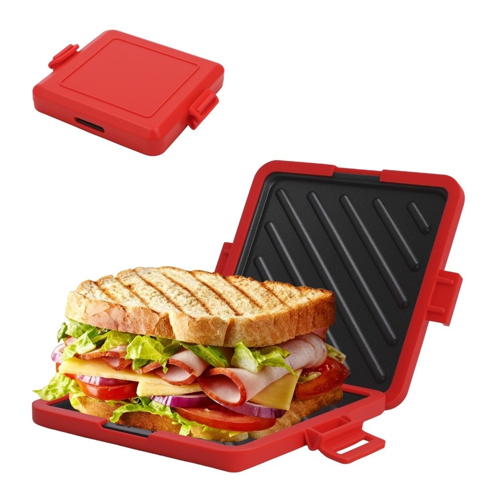 Sandwich Press Grill - Piastra per Sandwich Rimovibile per Microonde,