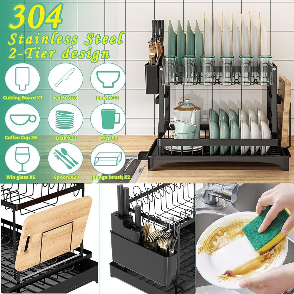 Scolapiatti a 2 Livelli per Pi - Kitchen Appliances Large recensione e prezzo