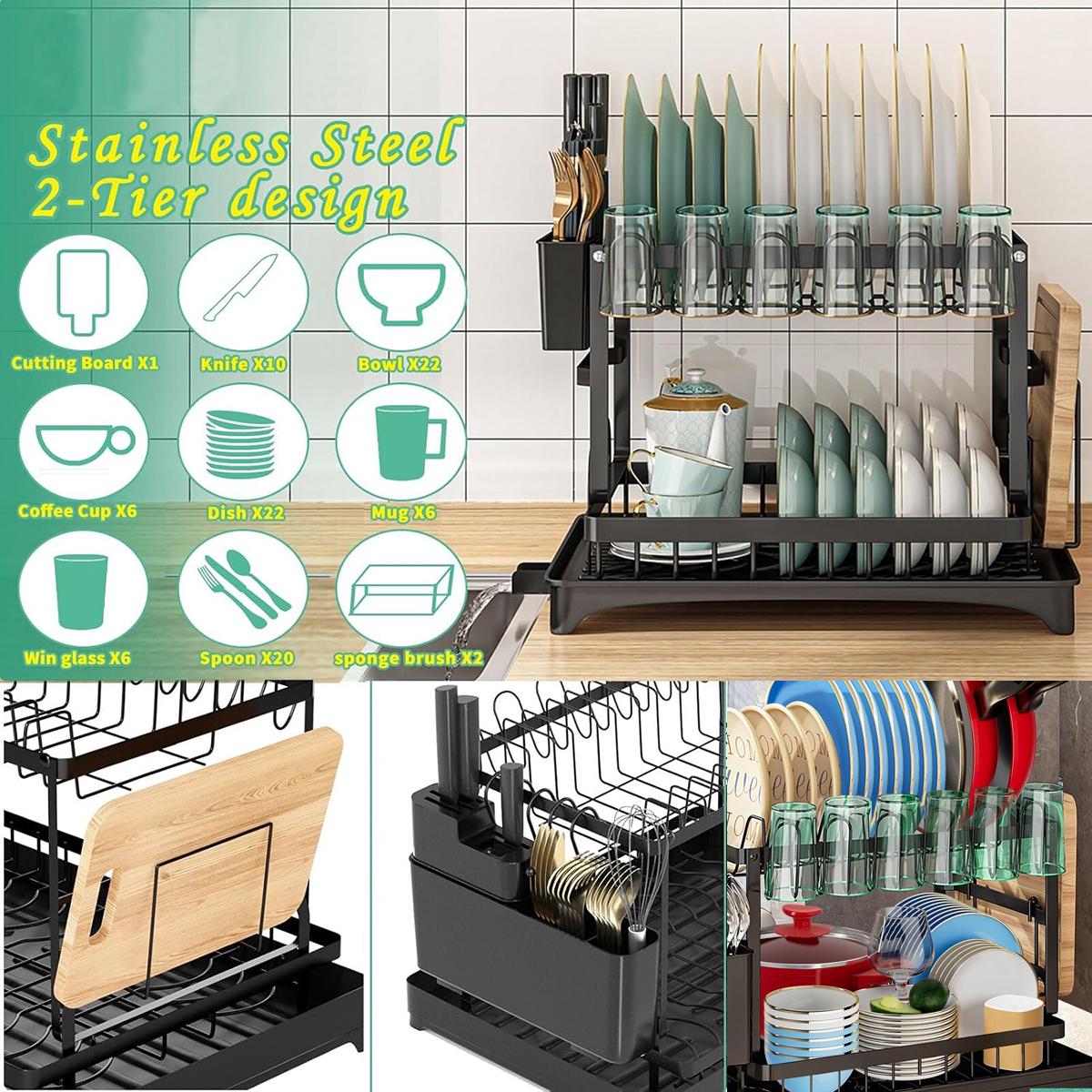 Scolapiatti a 2 Livelli per Pi - Kitchen Appliances Large recensione e prezzo