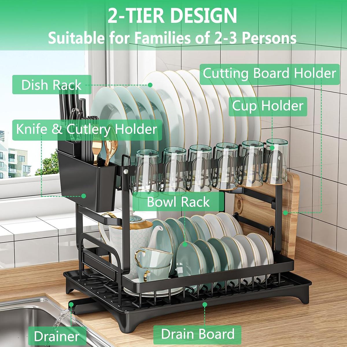 Scolapiatti a 2 Livelli per Pi - Kitchen Appliances Large recensione e prezzo